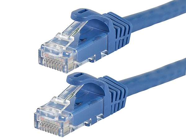 1 Foot BLUE CAT6 Ethernet Patch Cable with Snagless Flexboot Ends 72-111-1-BU