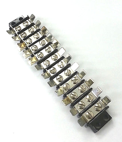 12-141T, 12 Position Terminal Block Strip 20A @ 250V AC W/Multi Tab Connections