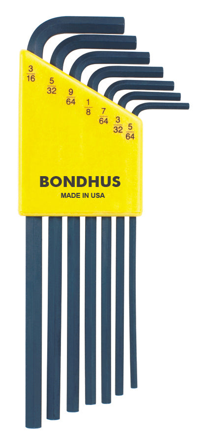 Bondhus 12145, 7 Piece Standard Set, Hex End L-Keys ~ 5/64" to 3/16"