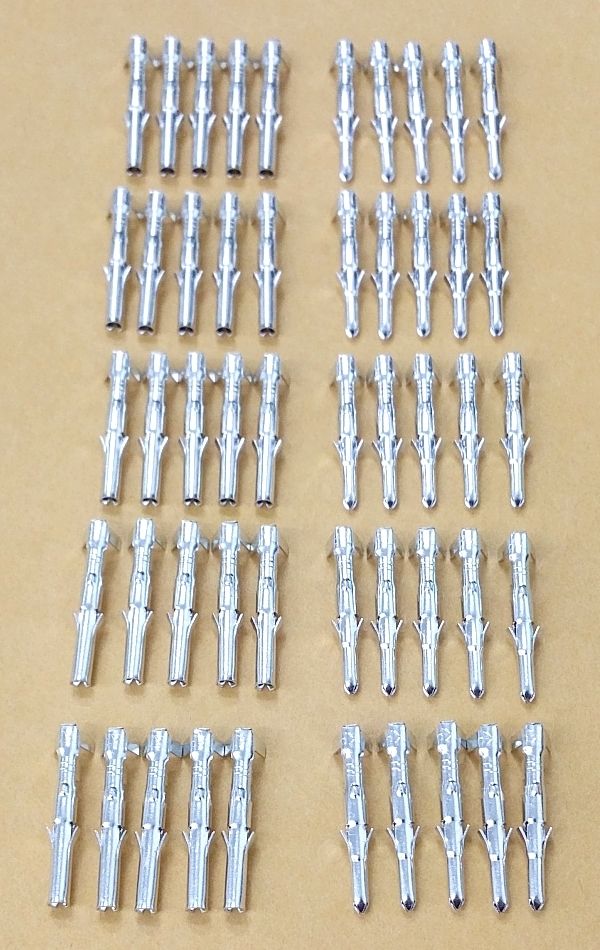 Lot of 25 EACH of Male & Female Molex 0.093" Round Pins - MarVac Electronics