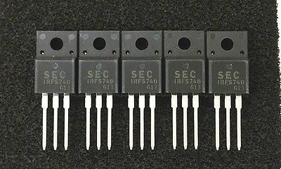 Lot of 5 SEC Samsung IRFS740 5.5 Amp 5.5A 400 Volt N Channel Power Mosfets - MarVac Electronics