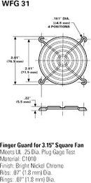 Globe Motor WFG31 80mm (3.1") Wire Finger Guard for Cooling Fans