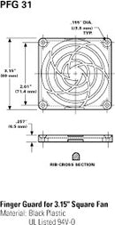 Globe Motor PFG31 80mm (3.1") Plastic Finger Guard for Cooling Fans