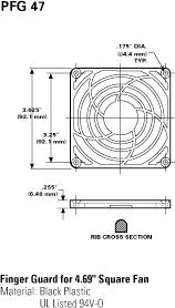 Globe Motor PFG47 120mm (4.7") Plastic Finger Guard for Cooling Fans