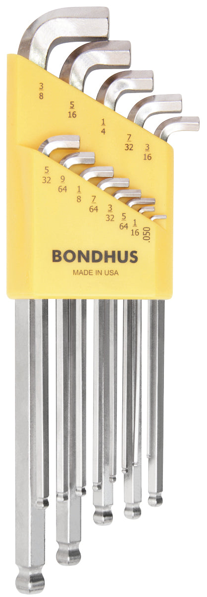 Bondhus 16737, 13 Piece Stubby Set, Hex End Balldriver L-Keys ~ 0.050" to 3/8"