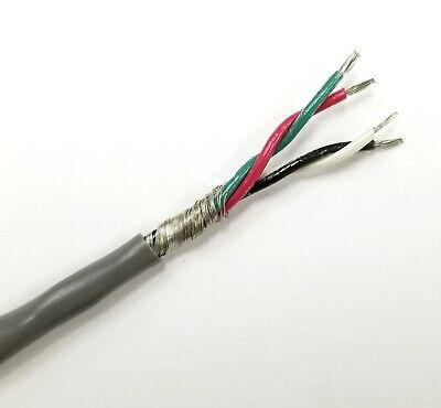 25' 2 Pair 22AWG Twisted Paired, Spiral Braid Shielded Cable 2pr 22AWG