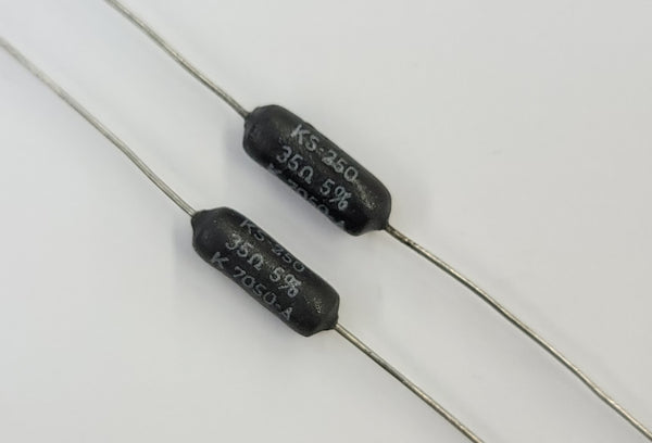 Lot of 2, Dale KS-250 35 Ohm 3-1/4 Watt Wirewound Power Resistors 3.25W