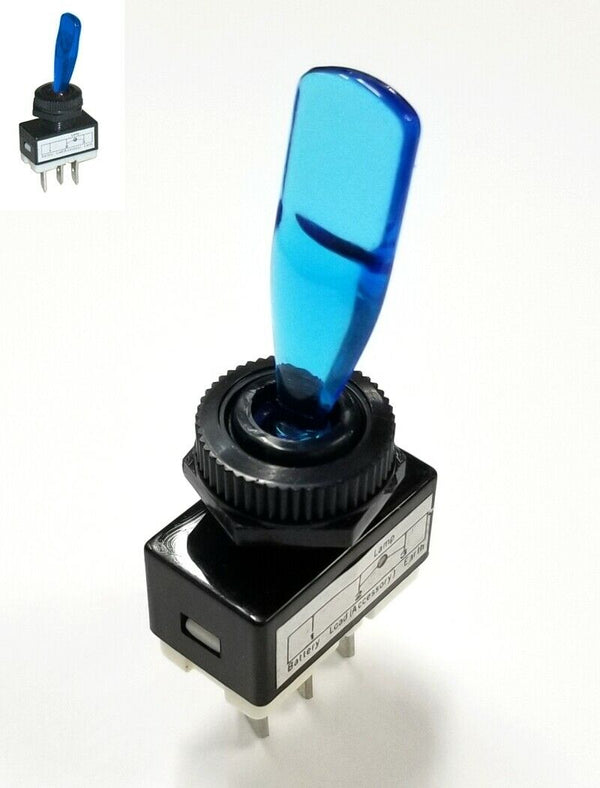 SPST ON-OFF BLUE Glow Paddle Toggle Switch 15A @ 12V DC #133269