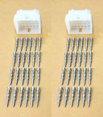 1 Pair of 24 Circuit Molex 0.062" Male  Connectors with Pins