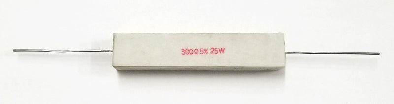 Lot of 2, 300 Ohm 25 Watt Wirewound Ceramic Power Resistors 25W (25W130)