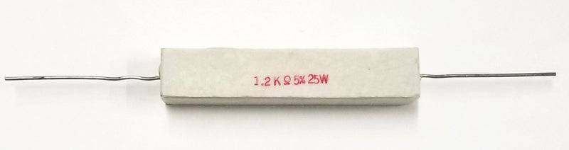 Lot of 2, 1.2K 1,200 Ohm 25 Watt Wirewound Ceramic Power Resistors 25W (25W212)
