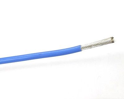 10' 10AWG BLUE Hi Temp PTFE Insulated Silver Plated 600 Volt Hook-Up Wire - MarVac Electronics