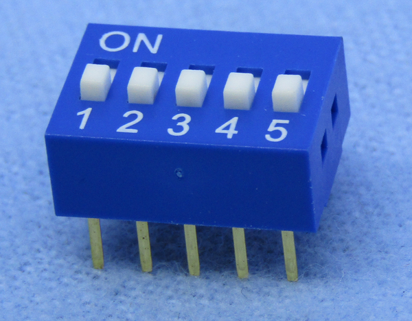 Philmore 30-1005 5 Position DIP Switch, 2.54mm Spacing ON-OFF 100mA@50V DC