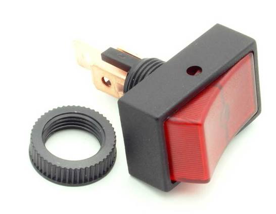 Philmore 30-12312 SPST ON-OFF Red Lighted Round Hole Rocker Switch 30A@12-14V DC