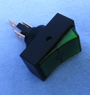 Philmore 30-12318 SPST ON-OFF Green Lit Round Hole Rocker Switch 30A@12-14V DC