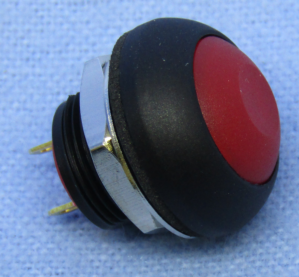 Philmore 30-12630 SPST OFF-(ON) Momentary Red Push Button Switch, IP67 Sealed