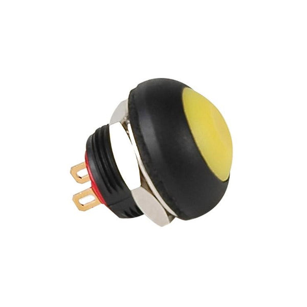 Philmore 30-12632 SPST OFF-(ON) Momentary Yellow Push Button Switch, IP67 Sealed