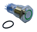 Philmore 30-12654, SPDT Push-ON / Push-OFF GREEN Lighted Push Button IP67