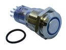 Philmore 30-12656, SPDT Push-ON / Push-OFF BLUE Lighted Push Button IP67