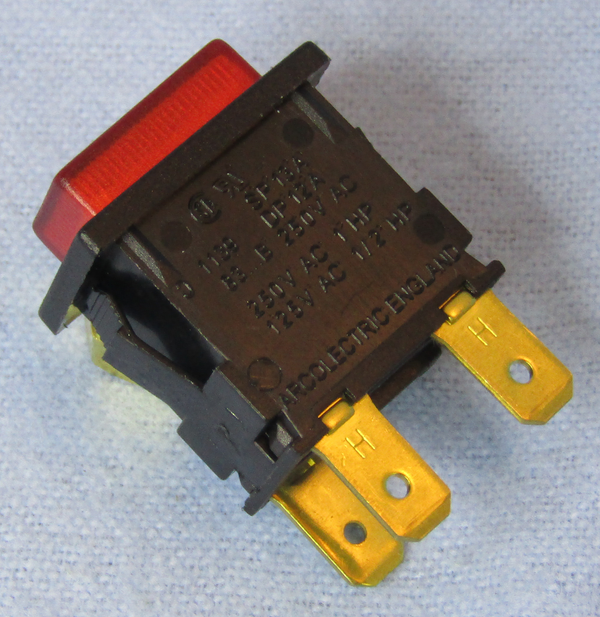 Philmore 30-830 SPST ON-OFF, Push ON / Push OFF Red Lighted Push Button Switch