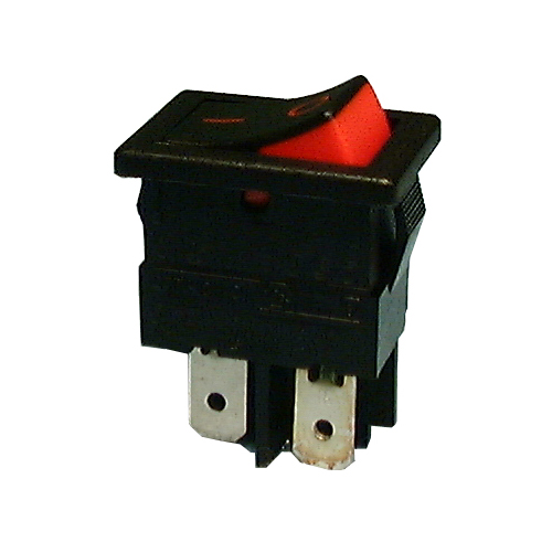 Philmore 30-850 SPST OFF-ON, Black/Red Mini Snap-In Rocker Switch 15A@250V AC