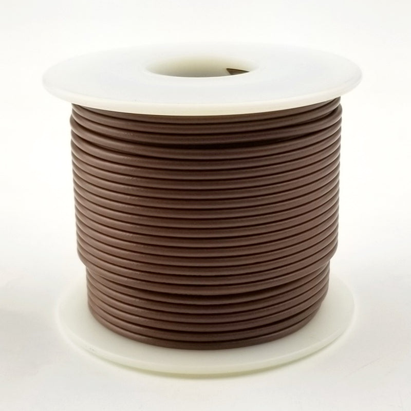 24 AWG Gauge Solid BROWN 300 Volt, UL1007 PVC Hook Up Wire 100ft Roll 300V