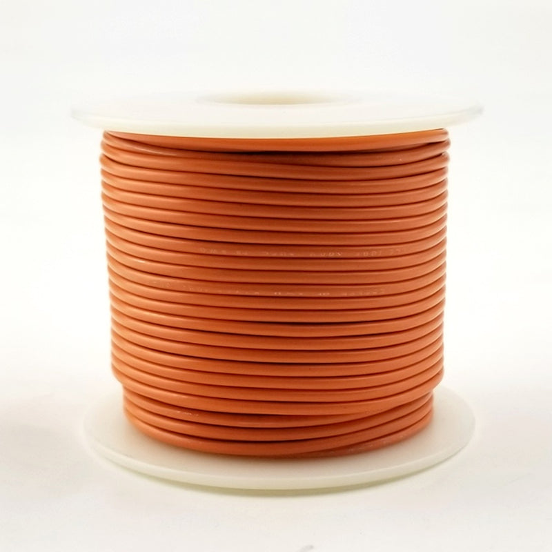 26 AWG Gauge Solid ORANGE 300 Volt, UL1007 PVC Hook Up Wire 100ft Roll 300V