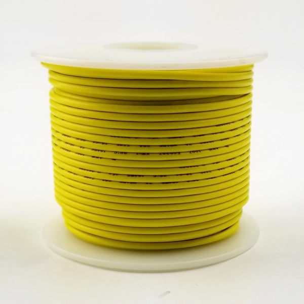 18 AWG Gauge Solid YELLOW 300 Volt, UL1007 PVC Hook Up Wire 100ft Roll 300V