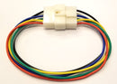 32-2061, 6 Pin 18AWG Male to Female 0.250" Flat Pin Wire Harness 12" Length