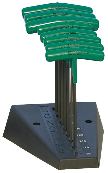 Bondhus 33034 8 Piece Torx® Star Driver T-Handle Set (T9 to T40) with Stand