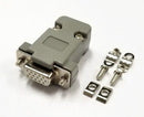 HD 15 Pin Female D-Sub VGA Cable Mount Connector w/ Plastic Cover & Hardware DB15