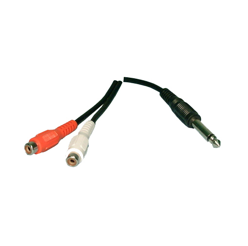 Philmore 4080, 6 Inch (1) 1/4" Mono Male Plug to (2) RCA Female Jacks Y-Cable