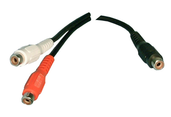 Philmore 44-236, 6 Inch 1 RCA Female Jack to 2 RCA Female Jacks Y-Cable