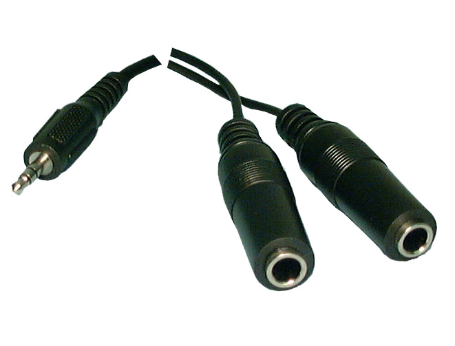 Philmore 44-263 6 Inch 3.5mm Stereo Male Plug to (2) 1/4" Stereo Jacks Y-Cable