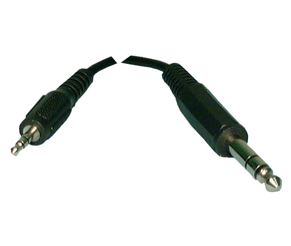 Philmore 44-384 6 FT Male 1/4" Stereo Plug to Male 3.5mm Stereo Mini Plug Cable