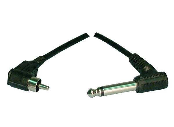 Philmore # 44-390 6 Foot Male RCA Plug to Male 1/4" Mono Plug Right Angle Cable