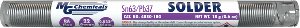 MG Chemicals 4880-18G, 18 gram (0.6 oz.) Pocket Pack of Sn63/Pb37, (21ga) .032'' Diameter Rosin Flux Core Solder