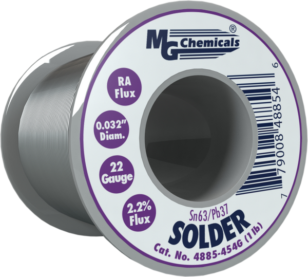 MG Chemicals 4885-454G, 1.0 lb. Roll of Sn63/Pb37, (22ga) 0.032" Solder