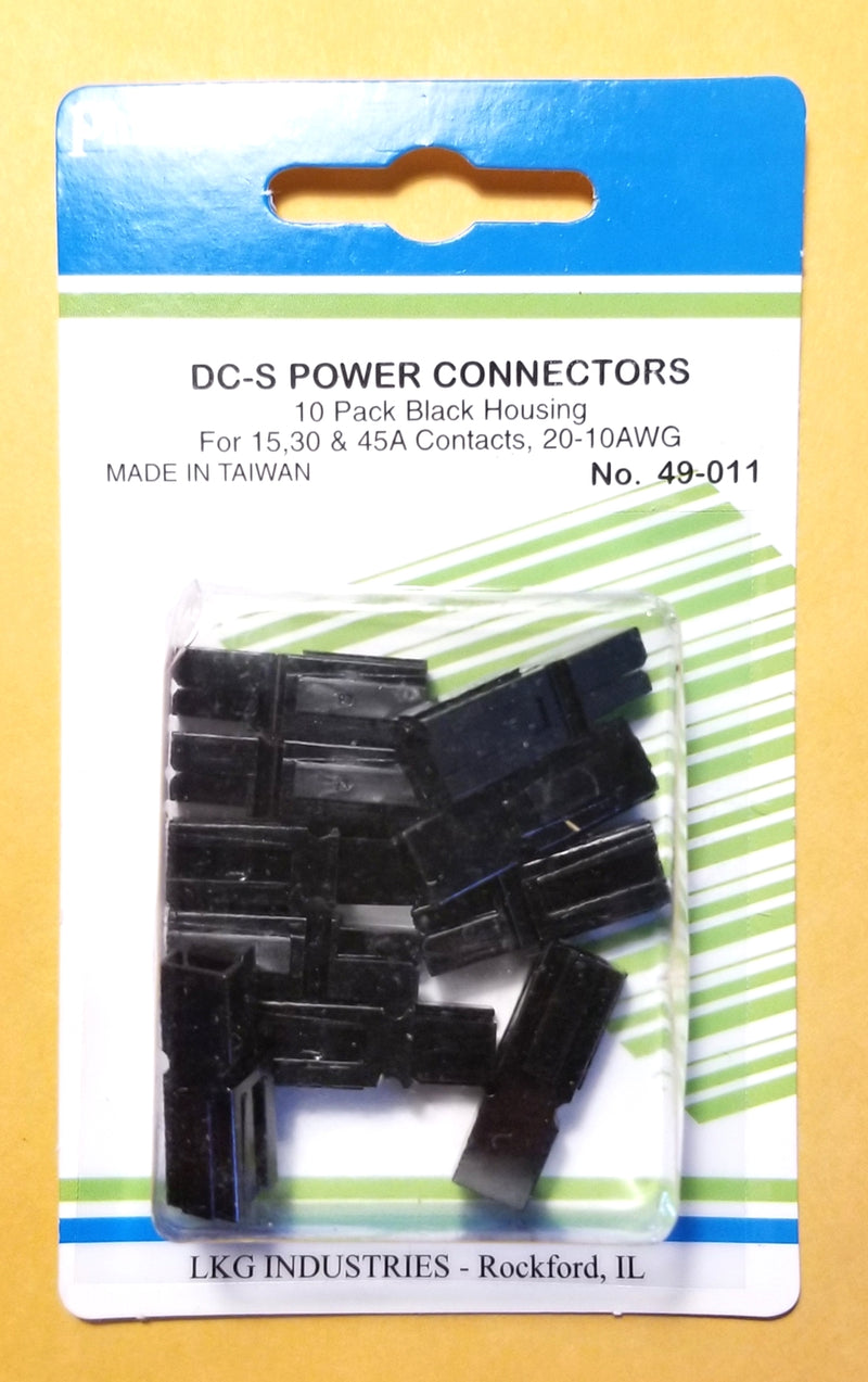 Philmore 49-011 BLACK DC-S (Standard) Power Connector Housings NO PINS ~ 10 Pack
