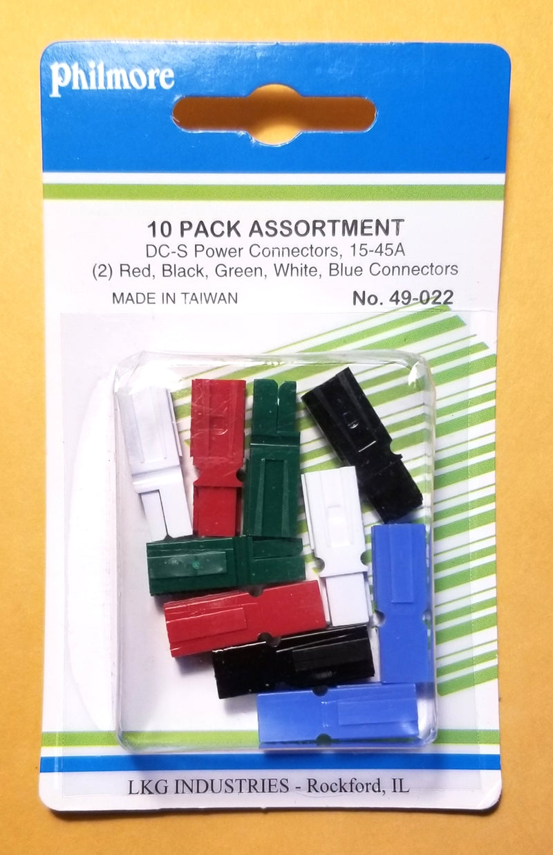 Philmore 49-022 Assorted DC-S (Standard) Power Connector Housings NO PINS 10 PK