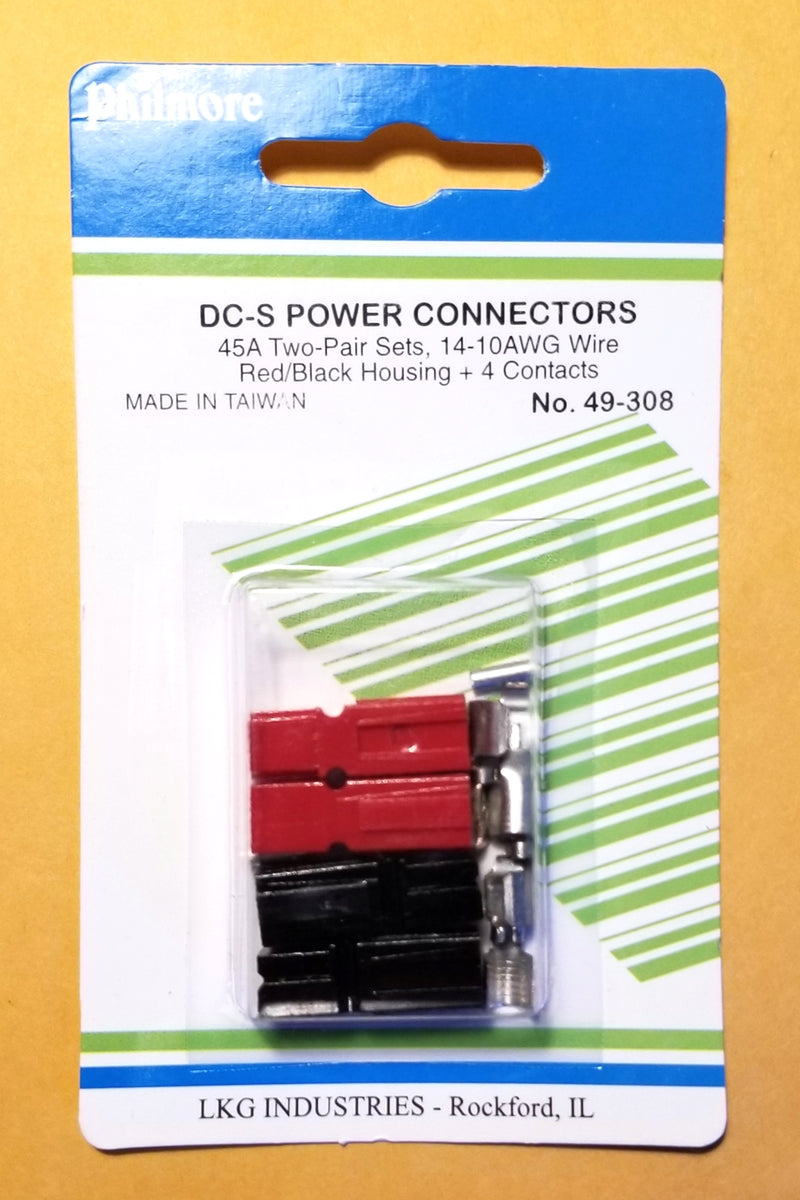 Philmore 49-308 2 Pairs of RED & BLACK DC-S (Standard) Power Connectors ~ 45A