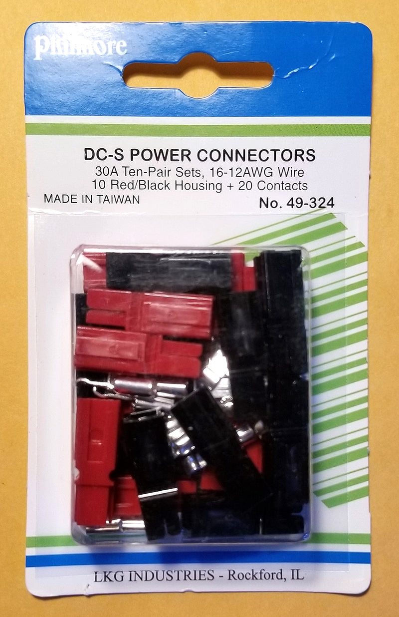 Philmore 49-324 10 Pairs of RED & BLACK DC-S (Standard) Power Connectors ~ 30A