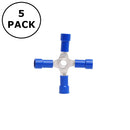 (4056) 4 Way Blue Vinyl Insulated Terminals for 16-14AWG Wire ~ 5 Pack