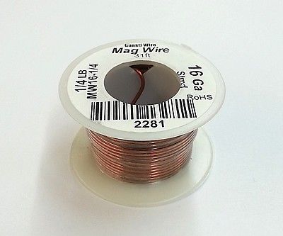 16 Gauge Insulated Magnet Wire, 1/4 Pound Roll (31' Approx. Length) 16AWG - MarVac Electronics