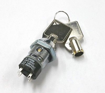 Philmore 30-10076 DPST, ON or OFF Position, Tubular Barrel Type Key Switch