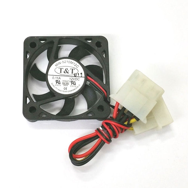 T&T MW-5210M12C 50mm x 10mm 12V DC Brushless Cooling Fan with PC Power Cable - MarVac Electronics