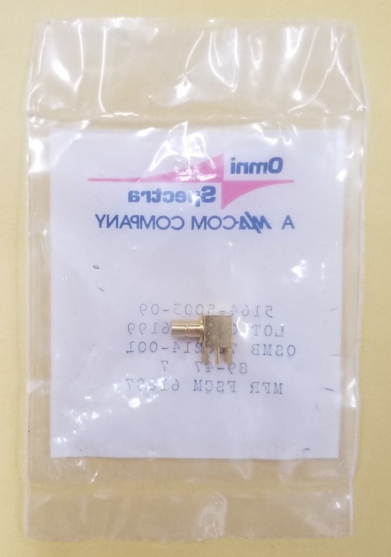 Omni Spectra 5164-5003-09 Right Angle SMB Jack Connector ~ 4 Pin PC Mount