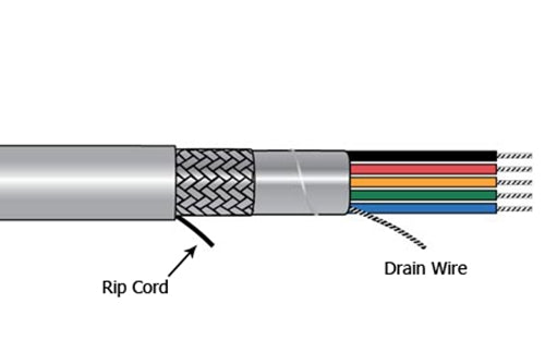 10FT Alpha Wire 5301, 7 Conductor 24 Gauge Dual Shielded Cable 7C 24AWG