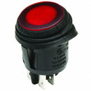 NTE 54-205W DPST ON-OFF 110V AC RED Illuminated Round Waterproof Rocker Switch