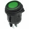 NTE 54-209W DPST ON-OFF 110V AC GREEN Illuminated Round Waterproof Rocker Switch